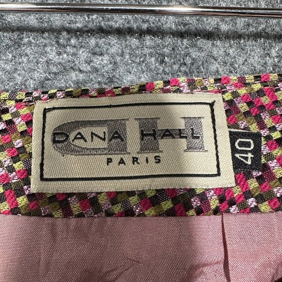 Dana Hall  Skirt Womens 8 Pencil Lined Back Zip Cotton Blend Multicolor Check - Picture 2 of 5